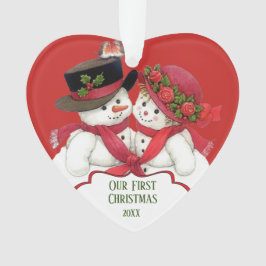 Snowman Couple, Erste Weihnachten Ornament