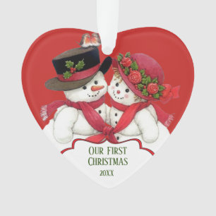 Snowman Couple, Erste Weihnachten Ornament
