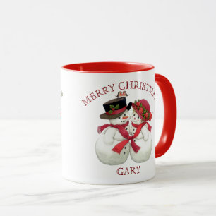 Snowman Couple - Frohe Weihnachten Tasse