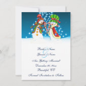 Snowman Couple Holiday Tree Save the Date einladen Einladung (Rückseite)