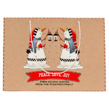 Snowman Couple Kraft Paper Custom Christmas