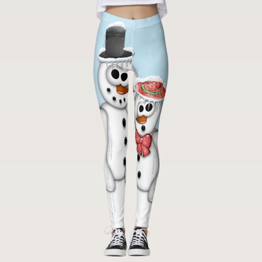 Snowman Couple Leggings (Vorderseite)