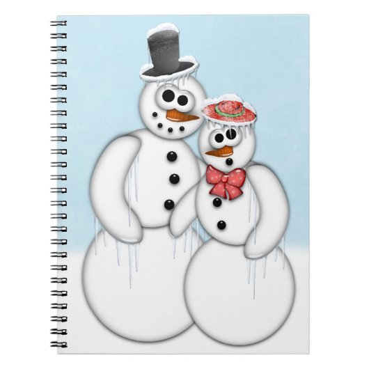Snowman Couple Notizblock (Vorderseite)