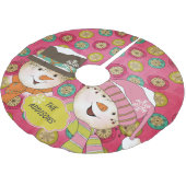 Snowman Couple Orb Snowflakes Holidays Treppenhaus Polyester Weihnachtsbaumdecke (Schrägansicht)