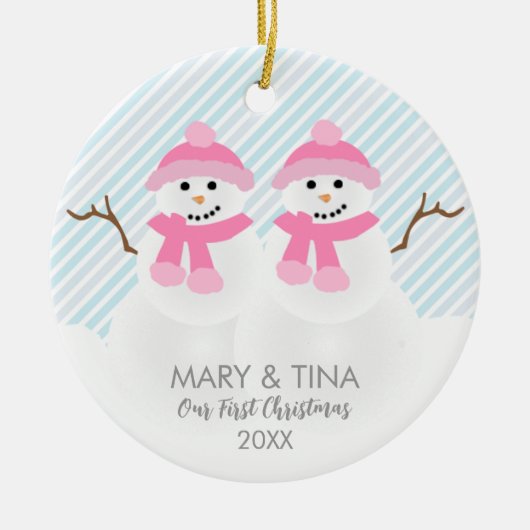 Snowman Couple Ornament (Vorne)
