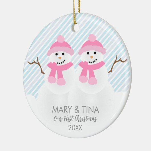 Snowman Couple Ornament (Links)