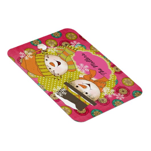 Snowman Couple Personalisiert Flexi Magnet (Rechte Seite)