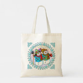 Snowman Couple Tote Taschen, Tragetasche (Rückseite)