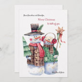 Snowman Couple Weihnachtskarte Feiertagskarte (Vorne/Hinten)
