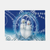 Snowman Couple Winter Wedding Design Weihnachten Fußmatte (Vorderseite)
