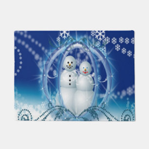 Snowman Couple Winter Wedding Design Weihnachten Fußmatte