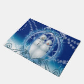 Snowman Couple Winter Wedding Design Weihnachten Fußmatte (Schrägansicht)