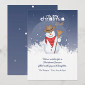 Snowman Cowboy Weihnachtskarte Feiertagskarte (Vorne/Hinten)