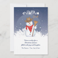 Snowman Cowboy Weihnachtskarte
