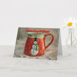 Snowman Cup of Cheer Weihnachtskarte Karte