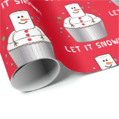 Snowman Cupcake am Holidays Geschenkpapier (Rolleneckpunkt)