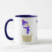 Snowman Cupcake mit Sprichwort Tasse (Links)