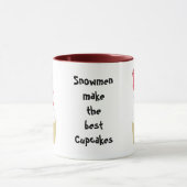 Snowman Cupcake mit Sprichwort Tasse (Zentrum)