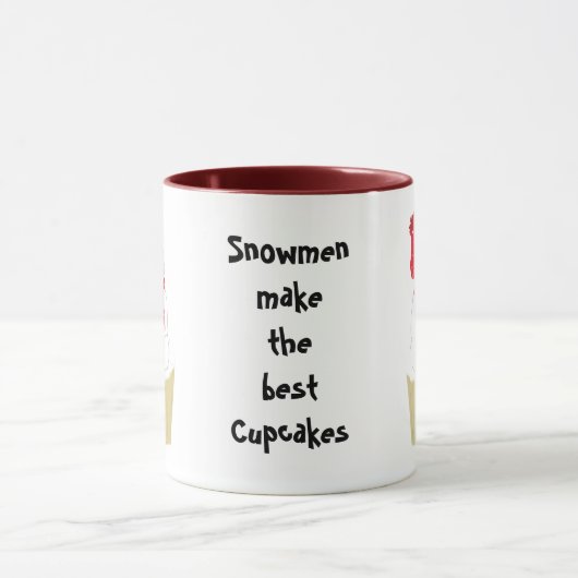 Snowman Cupcake mit Sprichwort Tasse (Zentrum)