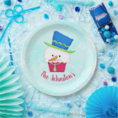 Snowman Cupcake Name Personalized Dessert Party Pappteller (Party)
