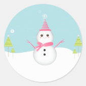 Snowman Cupcake Topper Stickers (Vorderseite)