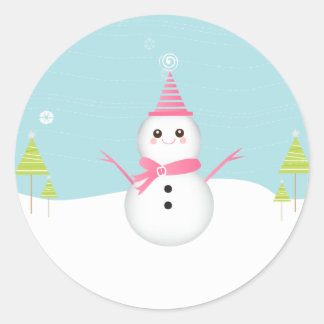 Snowman Cupcake Topper Stickers
