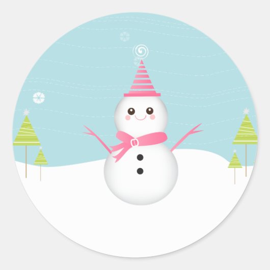 Snowman Cupcake Topper Stickers (Vorderseite)