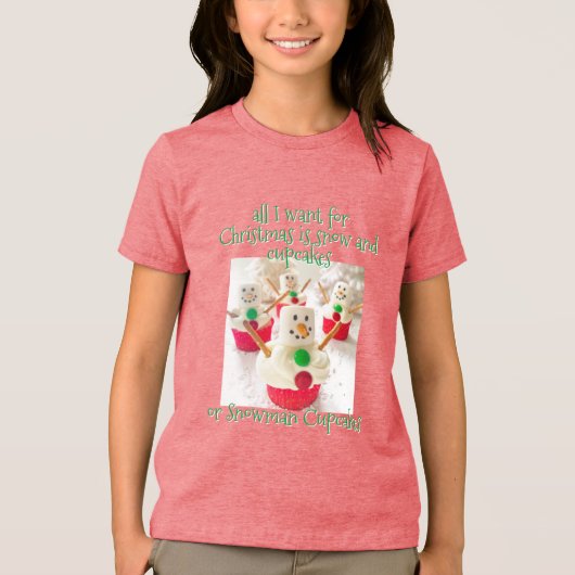 Snowman Cupcakes Tri-Blend Shirt (Vorderseite)