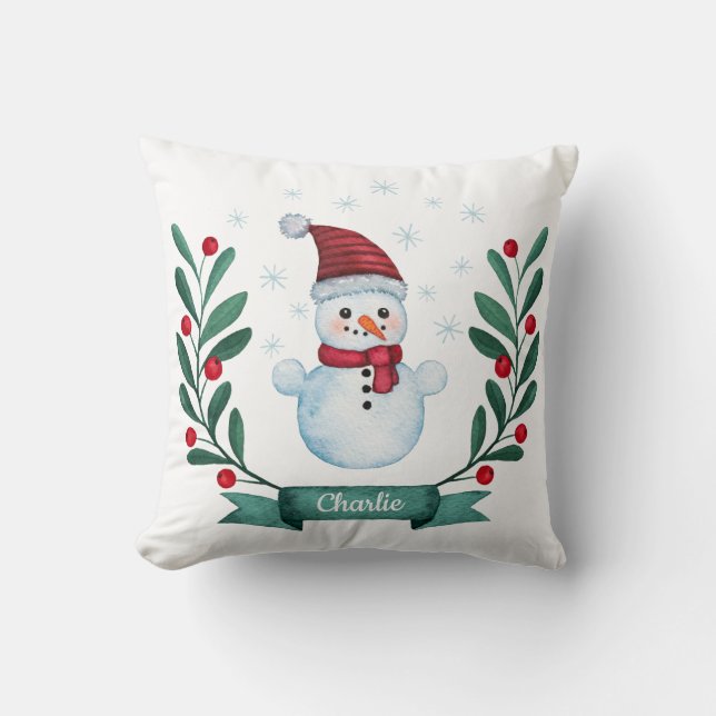 Snowman Custom Kissen (Vorderseite)