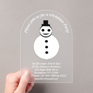 Snowman Custom lächelt Weihnachten Acryleinladungen