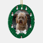 Snowman Custom Pet Puppy Dog Foto Keramik Ornament (Rechts)