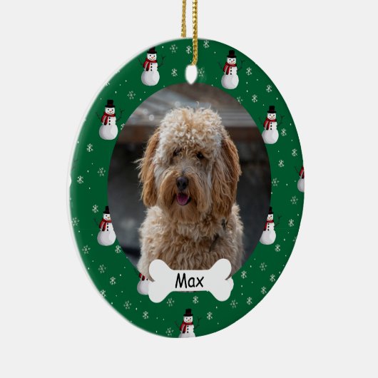 Snowman Custom Pet Puppy Dog Foto Keramik Ornament (Rechts)