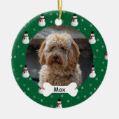 Snowman Custom Pet Puppy Dog Foto Keramik Ornament (Vorne)