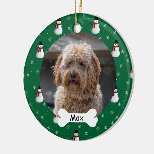 Snowman Custom Pet Puppy Dog Foto Keramik Ornament (Links)