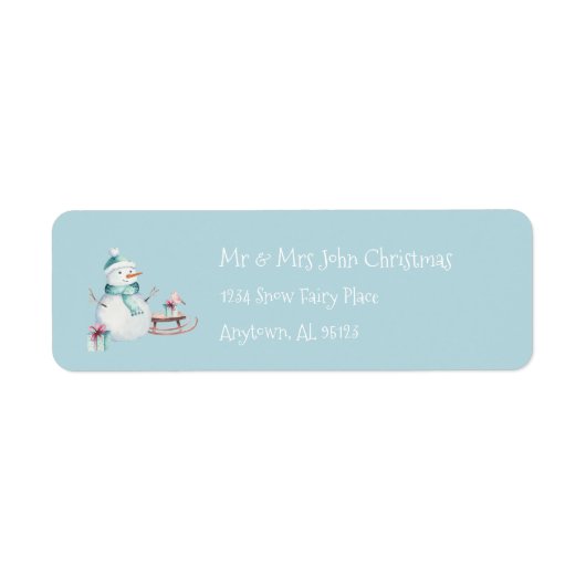 Snowman Custom Rücksendeadresse Weihnachtsfeiertag (Vorne)