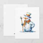 Snowman D - Wasserfarben Feiertagskarte (Vorne/Hinten)