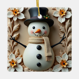 Snowman Daisy Christmas Keramikornament