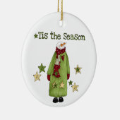 Snowman Das ist die Verzierung der Jahreszeit Keramikornament (Rechts)