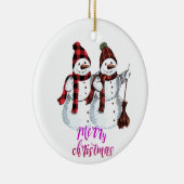 Snowman Decoration Frohe Weihnachtsbaumdekoration Keramik Ornament (Rechts)