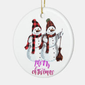 Snowman Decoration Frohe Weihnachtsbaumdekoration Keramik Ornament (Links)