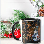 Snowman & Deer Friends Night Tale Custom Christmas Tasse