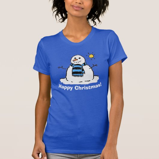 Snowman Design Christmas T-Shirt (Vorderseite)