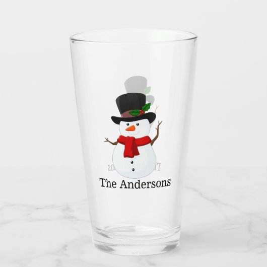 Snowman Design Drink Glass Glas (Rückseite)