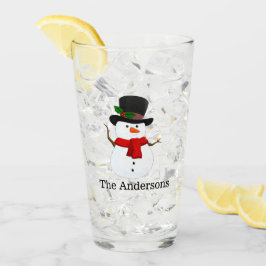 Snowman Design Drink Glass Glas