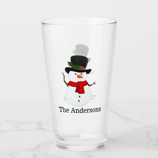 Snowman Design Drink Glass Glas (Vorderseite)
