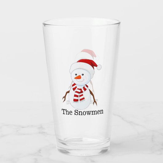 Snowman Design Drink Glass Glas (Rückseite)