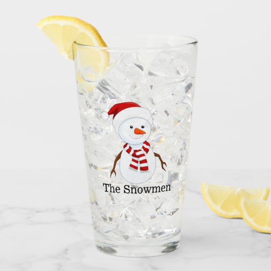 Snowman Design Drink Glass Glas (Vorderseite Ice)