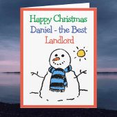 Snowman Design Frohe Weihnachten für einen Landlor Karte