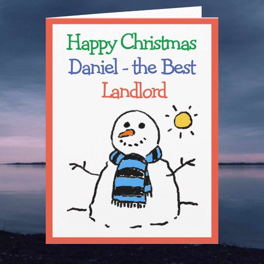 Snowman Design Frohe Weihnachten für einen Landlor Karte