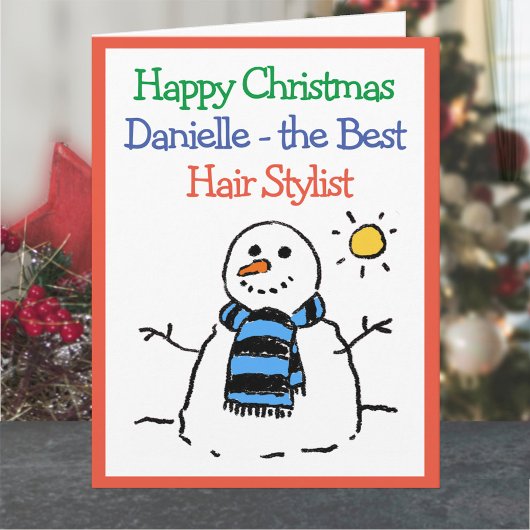 Snowman Design Frohe Weihnachten zu einem Haar Sty Karte